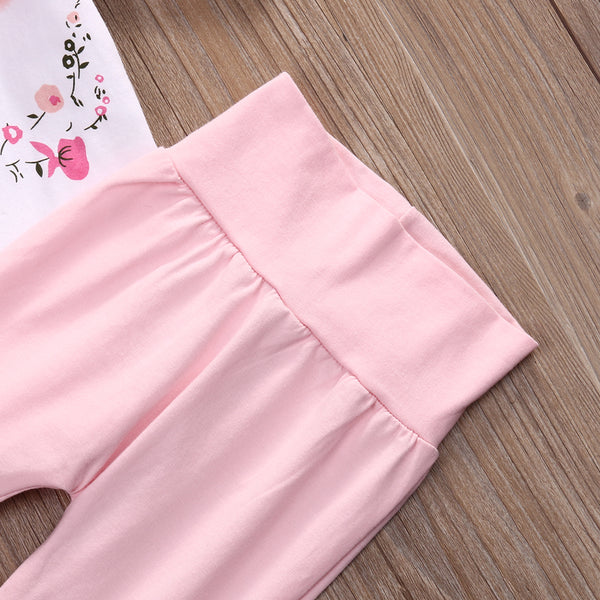 Fox Romper Tops + Pink Leggings Pants