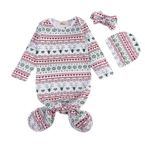 Snowflake Romper Jumpsuit + Headband Hat