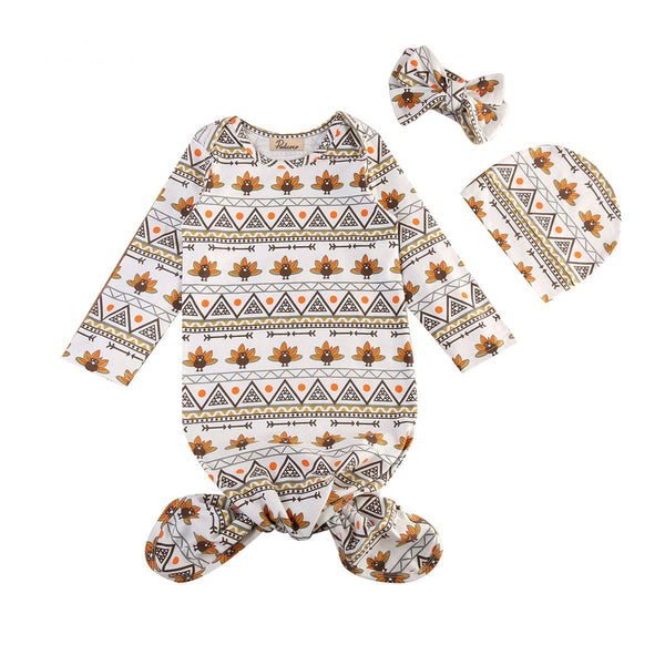 Snowflake Romper Jumpsuit + Headband Hat