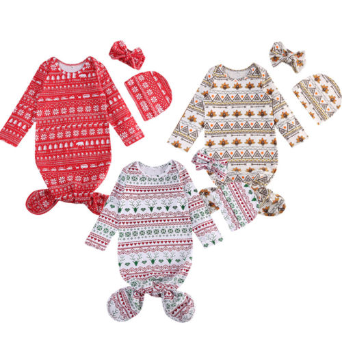 Snowflake Romper Jumpsuit + Headband Hat