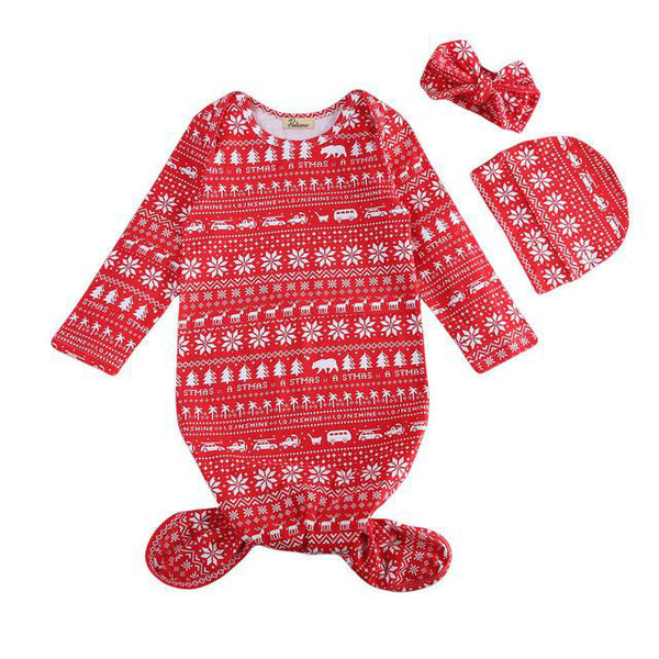 Snowflake Romper Jumpsuit + Headband Hat