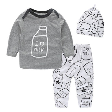 Milk Bottle Print Clothes Set